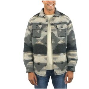 Jachs Men's‎ Shirt Jacket Size XXL Regular Fit Wool Blend Exterior Tan Aztec